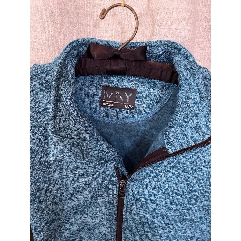 MNY Marc New York Andrew Marc Women's Knit Sweater/Jacket, H. Teal, Medium - Picture 5 of 10